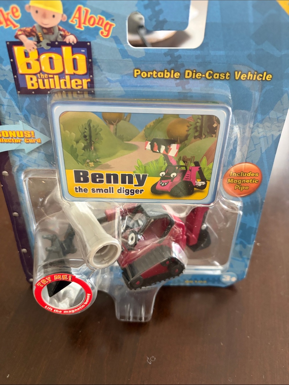 Vintage Bob The Builder Benny Small Digger Toy - Red & Black
